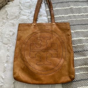 Tory Burch leather perforated tote bag
